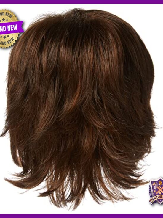 Synthetic Mid-Length Shag Wig with Memory Cap, Large Size